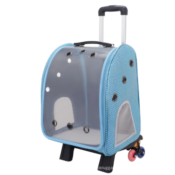 New transparent trolley bag portable breathable pet backpack